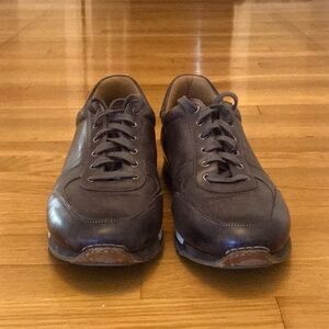 Magnanni Size 12 Grey Leather Ibiza Low Top Sneakers